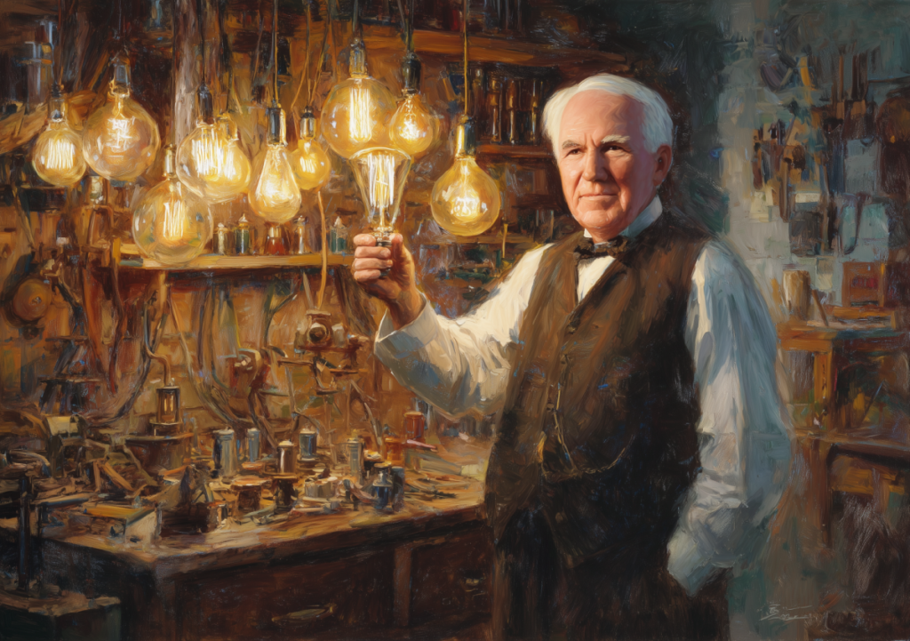 Thomas Edison i żarówka