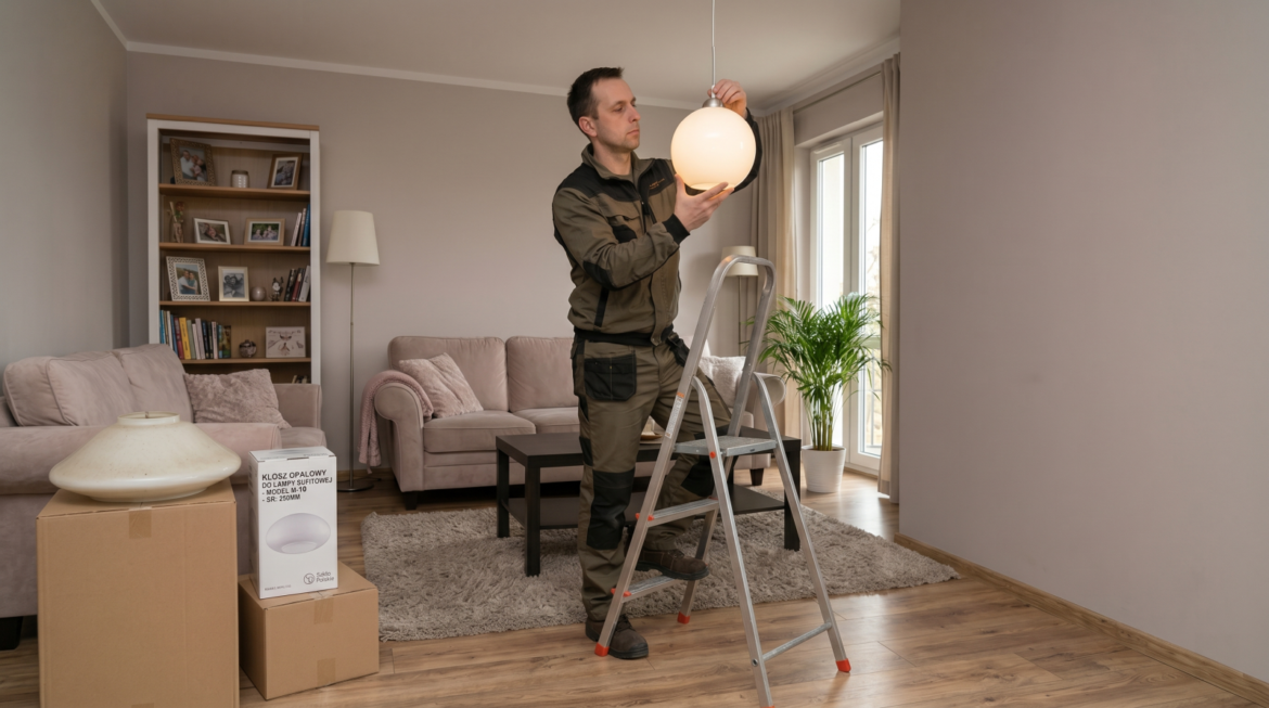 Wymiana klosza w lampie